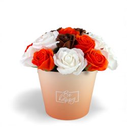 Букет сапунени рози – 21 бр. в единична кутия „Be Happy